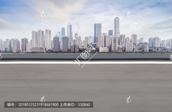 城市道路廣場和建筑景觀天際線