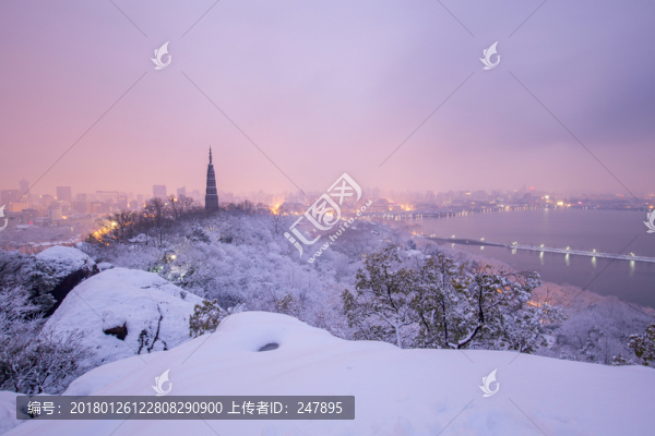 杭州西湖雪景