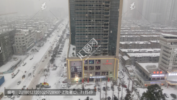 雪天城市建筑