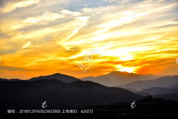 晚霞,大山