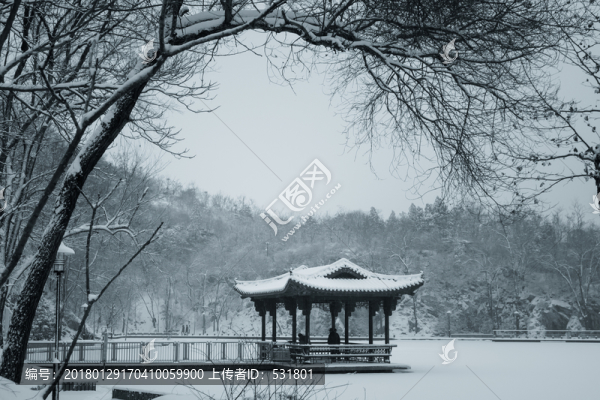 雪中的亭子