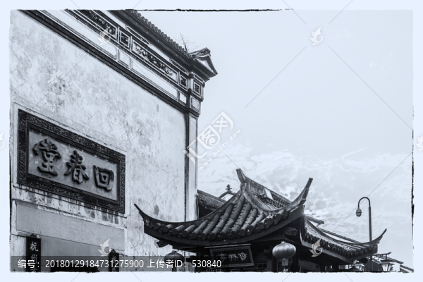 西湖黑白照片