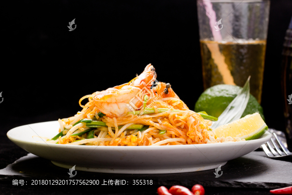 鮮蝦拌面,蝦,面條,拌面,海鮮