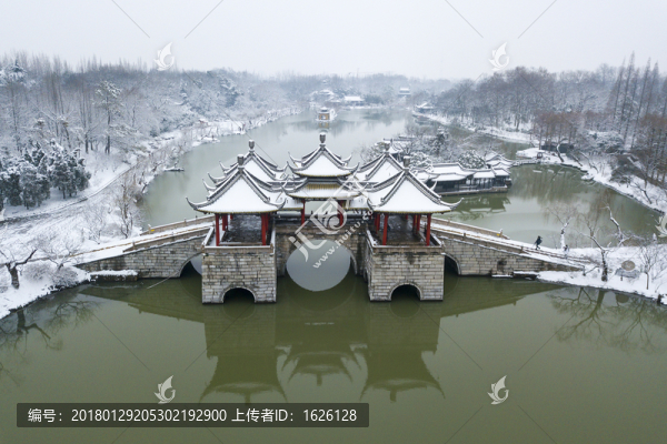 航拍五亭橋