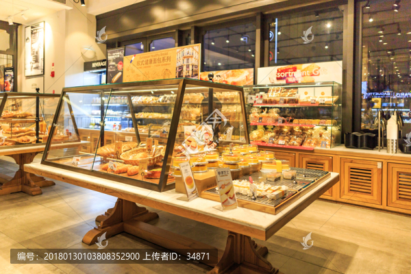 面包店玻璃柜