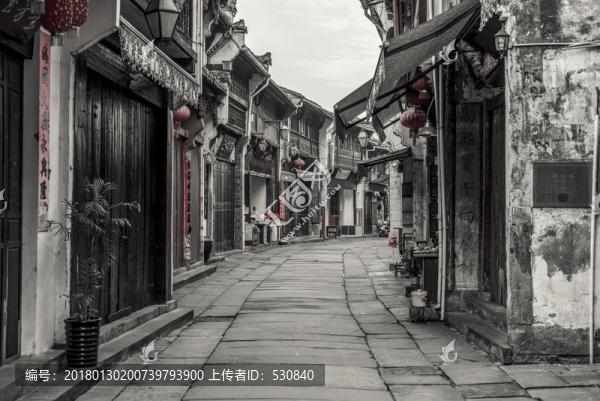 古鎮(zhèn)黑白照片