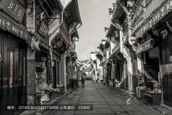 古鎮(zhèn)黑白照片