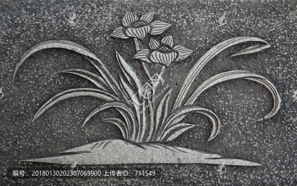 花草浮雕石刻