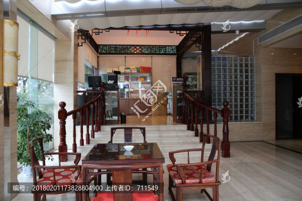 賓館酒店大廳一角