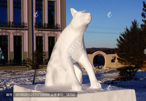 雪雕十二生肖,狗