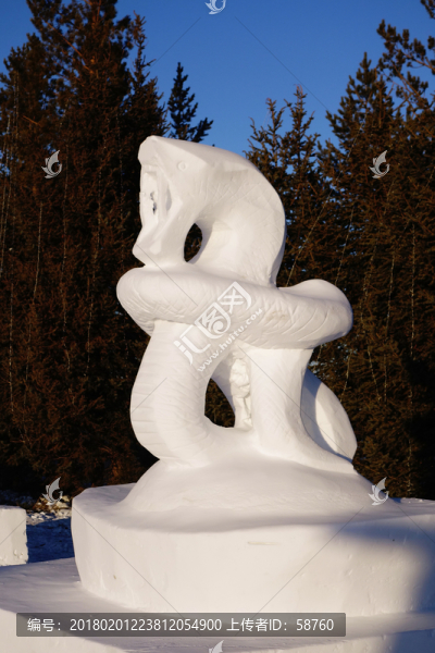 雪雕十二生肖,蛇