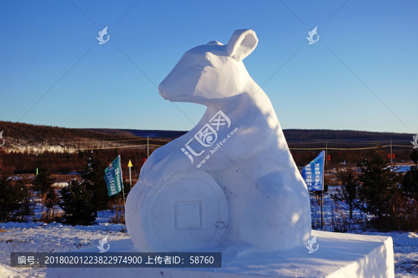 雪雕十二生肖,鼠