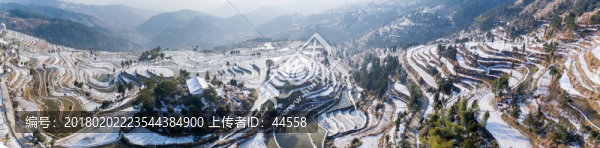 永嘉茗岙田中田雪景全景圖