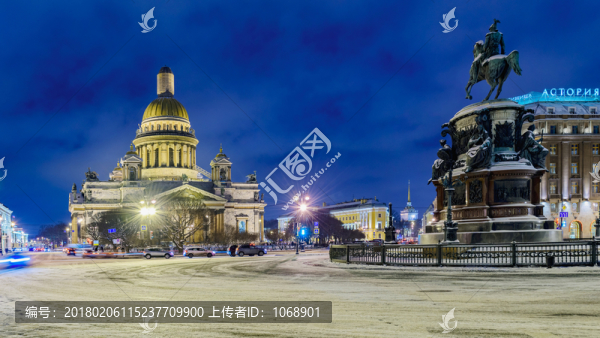 圣以撒廣場(chǎng)夜景
