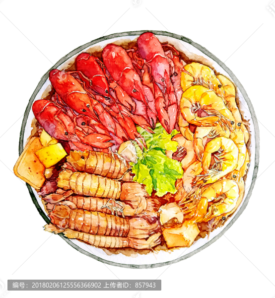 水彩,手繪,食物