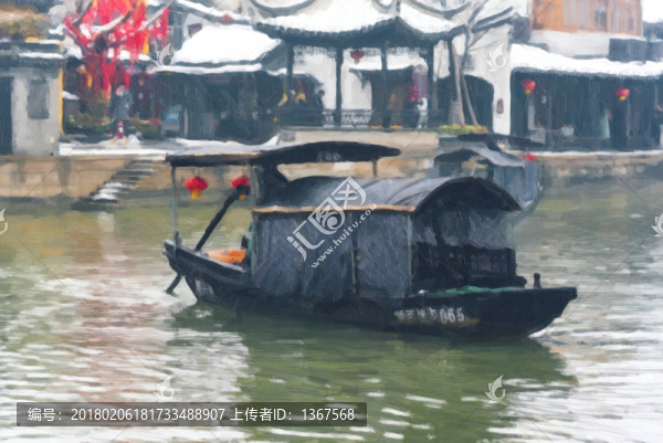 古鎮(zhèn)西塘油畫效果