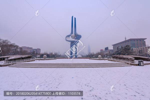下雪后的濟(jì)南泉城廣場,（14）