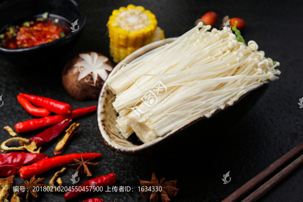 火鍋鮮牛肉,涮品火鍋素菜金針菇