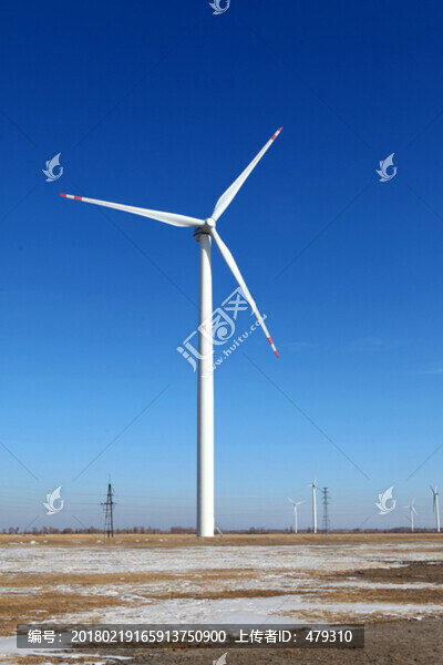 草原,風(fēng)車,風(fēng)力發(fā)電