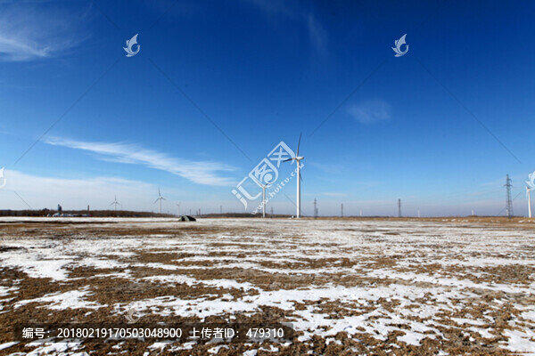 草原,風(fēng)車,風(fēng)力發(fā)電,電能,電