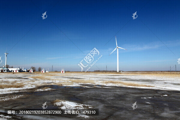 草原,風(fēng)車,風(fēng)力發(fā)電,電能