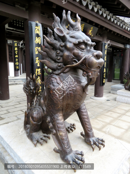 麒麟銅雕