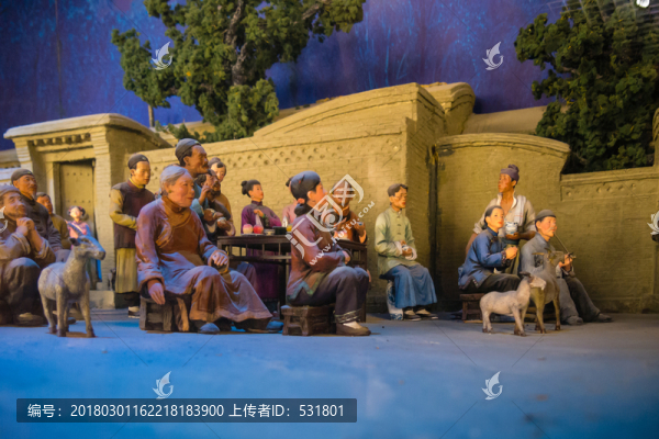 皮影演出場(chǎng)景,后臺(tái),觀眾