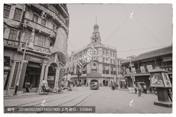 民國(guó)建筑老上海街景
