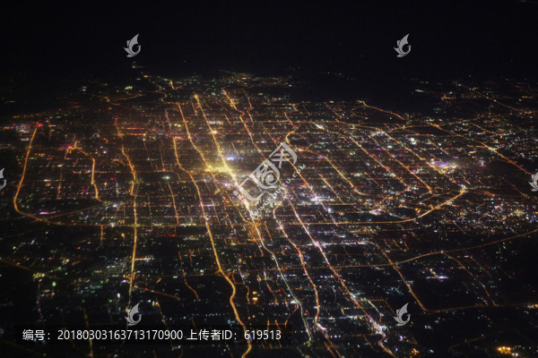 北京,夜景,全景,俯瞰