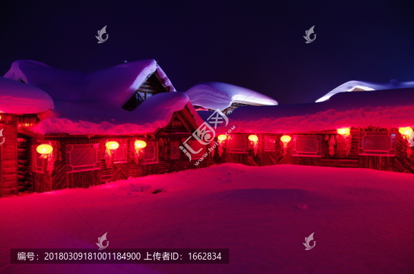雪鄉(xiāng)風(fēng)景集合夜景小院