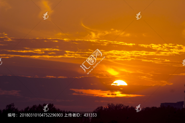 日落,天空