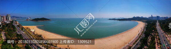 珠海香爐灣沙灘寬幅全景