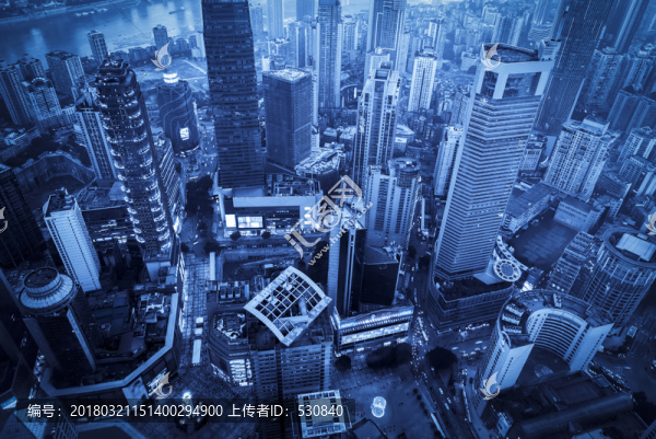 俯瞰重慶城市建筑景觀摩天大樓