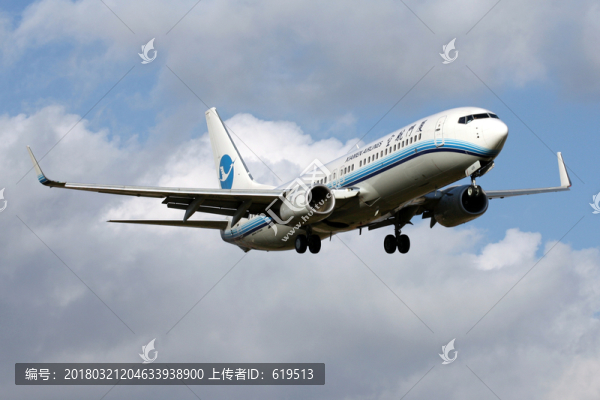 藍(lán)天,云朵,飛機(jī)降落,廈門航空