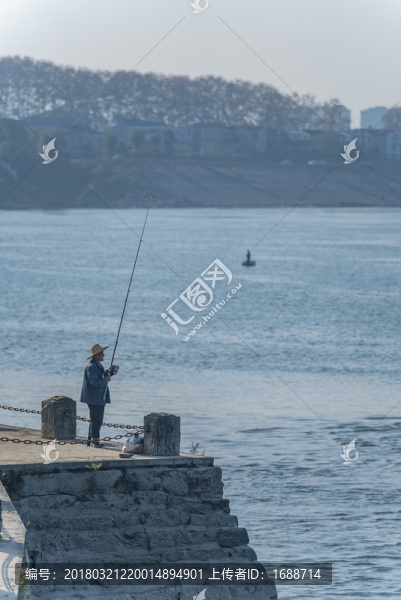 長江邊的釣魚人