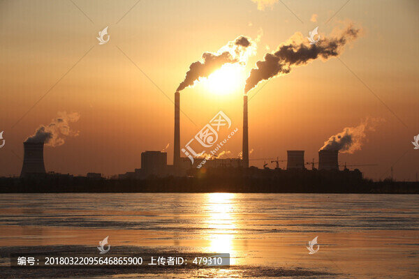 電廠,煙筒,冷卻塔