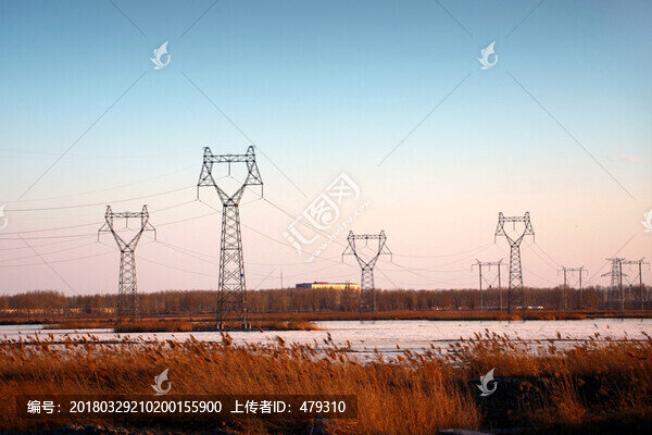電塔,高壓線,電力輸出,原野