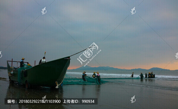 南海捕魚,海邊晨曦,大海風景