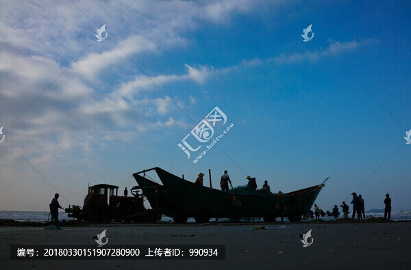 南海捕魚,海邊勞作