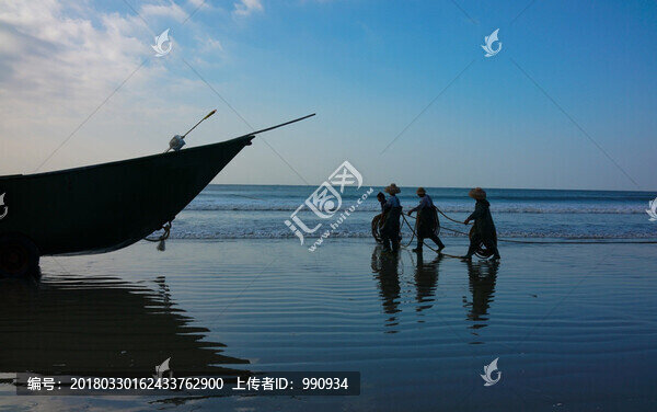 南海捕魚,海邊勞作