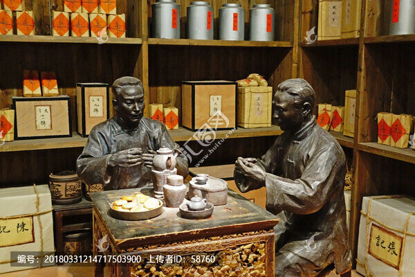 潮汕功夫茶實景雕塑
