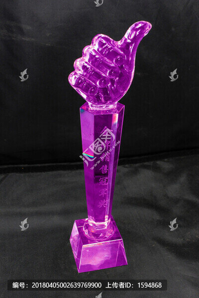 彩色水晶文化冠軍獎(jiǎng)杯,大拇指
