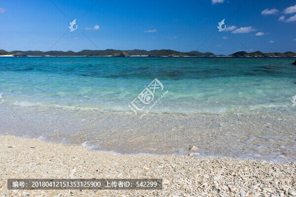 沖繩阿嘉島的沙灘和海水