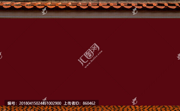 紅墻紅瓦,紅瓦圍墻,磚墻紅瓦