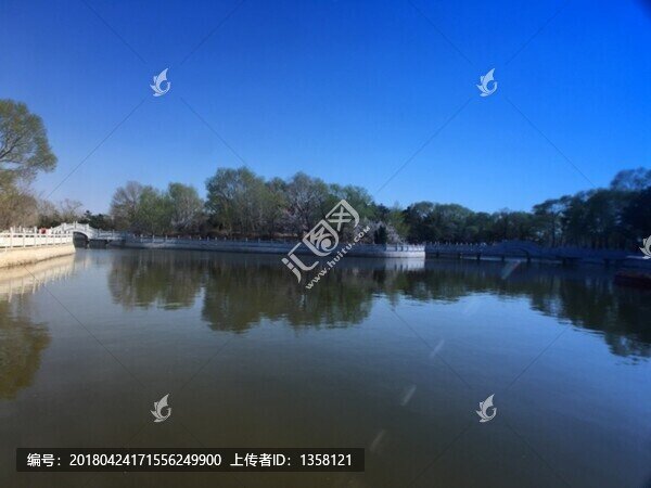 湖水,藍天,倒影,風景,無人