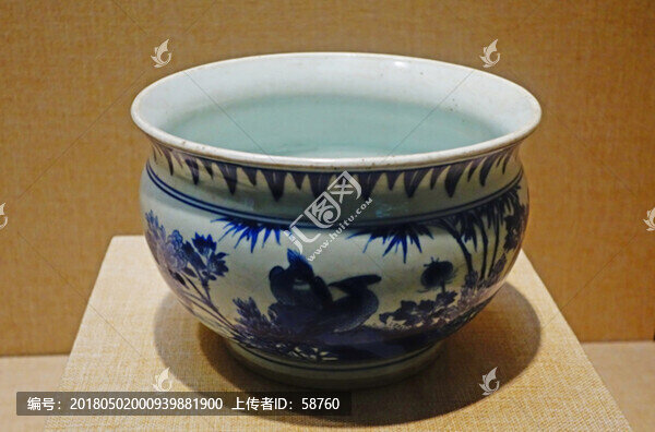 青花花鳥紋爐