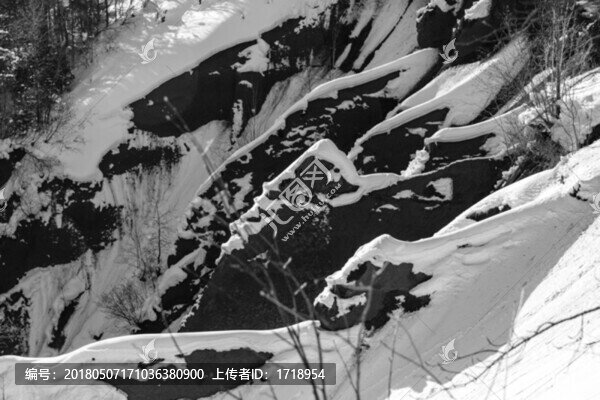 長(zhǎng)白山火山巖石冬季冰雪風(fēng)光