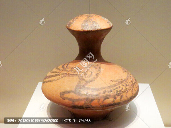 魚鳥紋彩陶壺