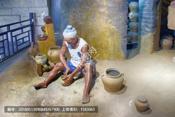 場景雕塑,古代制陶,修坯