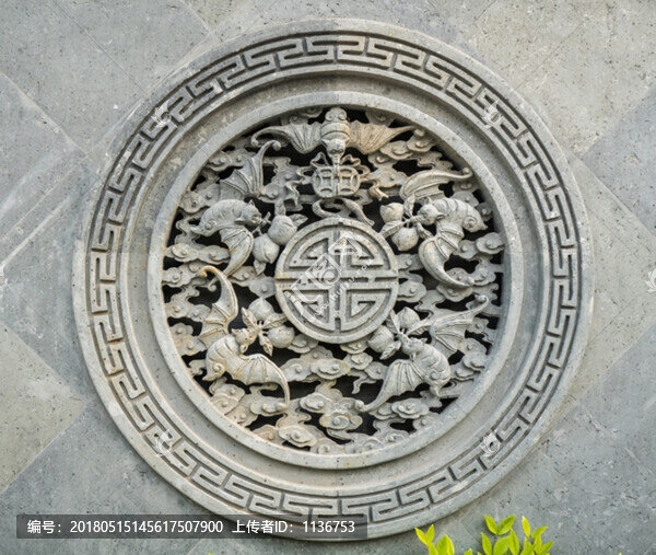 五福賀壽浮雕